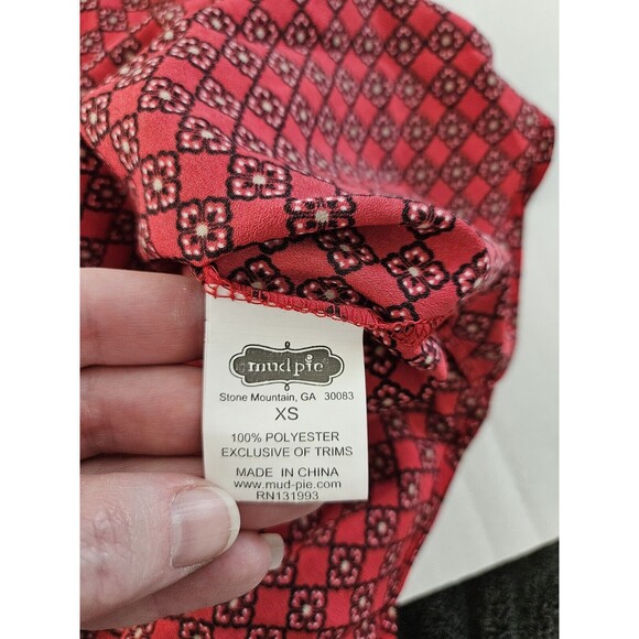 Mud Pie Women's Whitney Ruffle Neck Red Tunic Size XS 0 - 2 - Picture 6 of 8